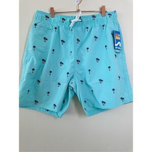 Surf Style Nordstrom Blue and Black Mens Pull On Swim Shorts Size Large